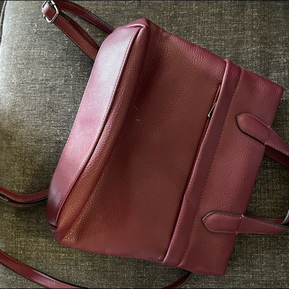 Burgundy mini backpack